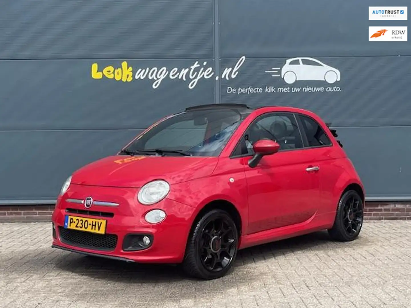 Fiat 500C 1.2 500S Cabrio *airco *alcantara *riem vervangen Rood - 1