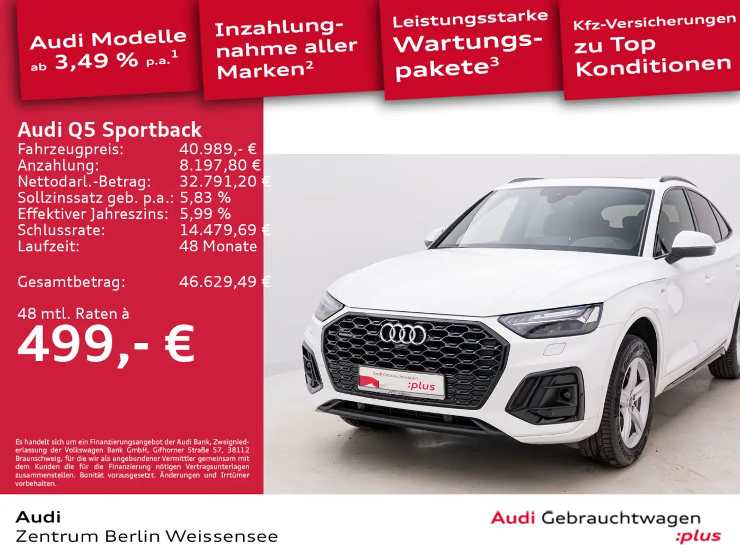 Audi Q5 55 TFSI e S-TRO*QUA*S-LINE*PANO*B&O Weiß - 1
