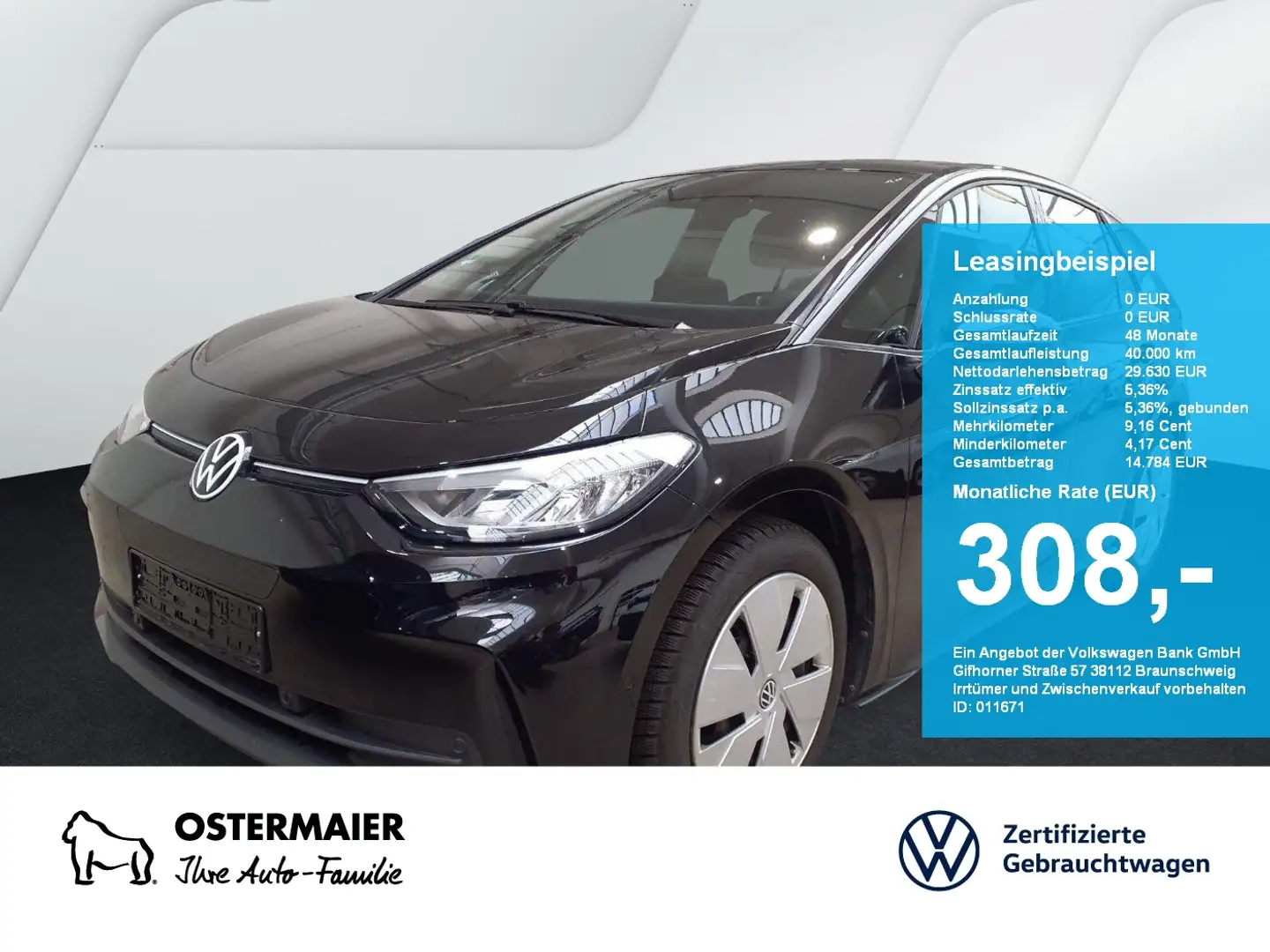 Volkswagen ID.3 PRO 204PS NP.46T ACC.KAMERA.NAVI.LED.APP-C.LKRD-HZ Nero - 1