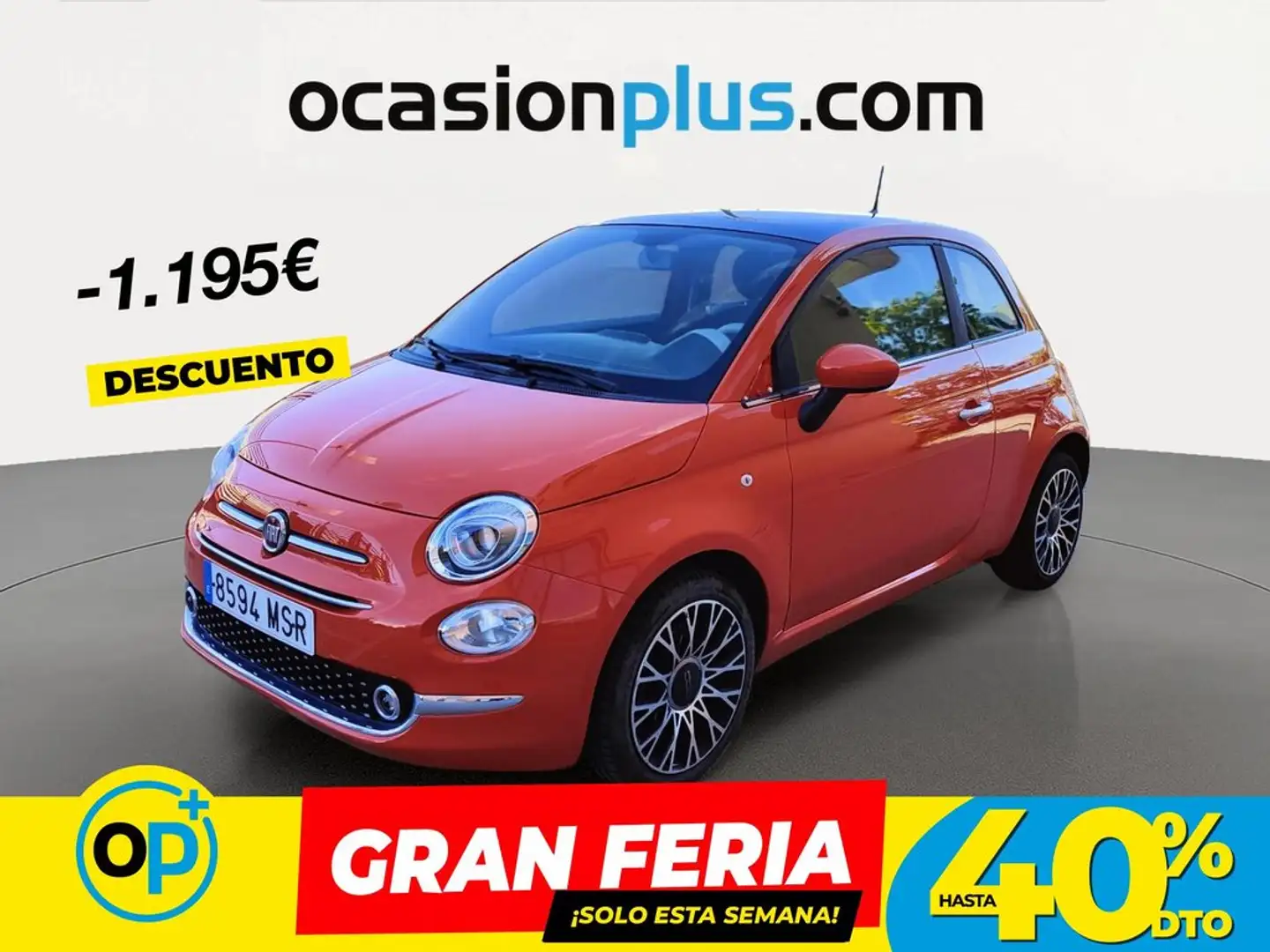 Fiat 500 1.0 Hybrid Dolcevita 52kW Naranja - 1