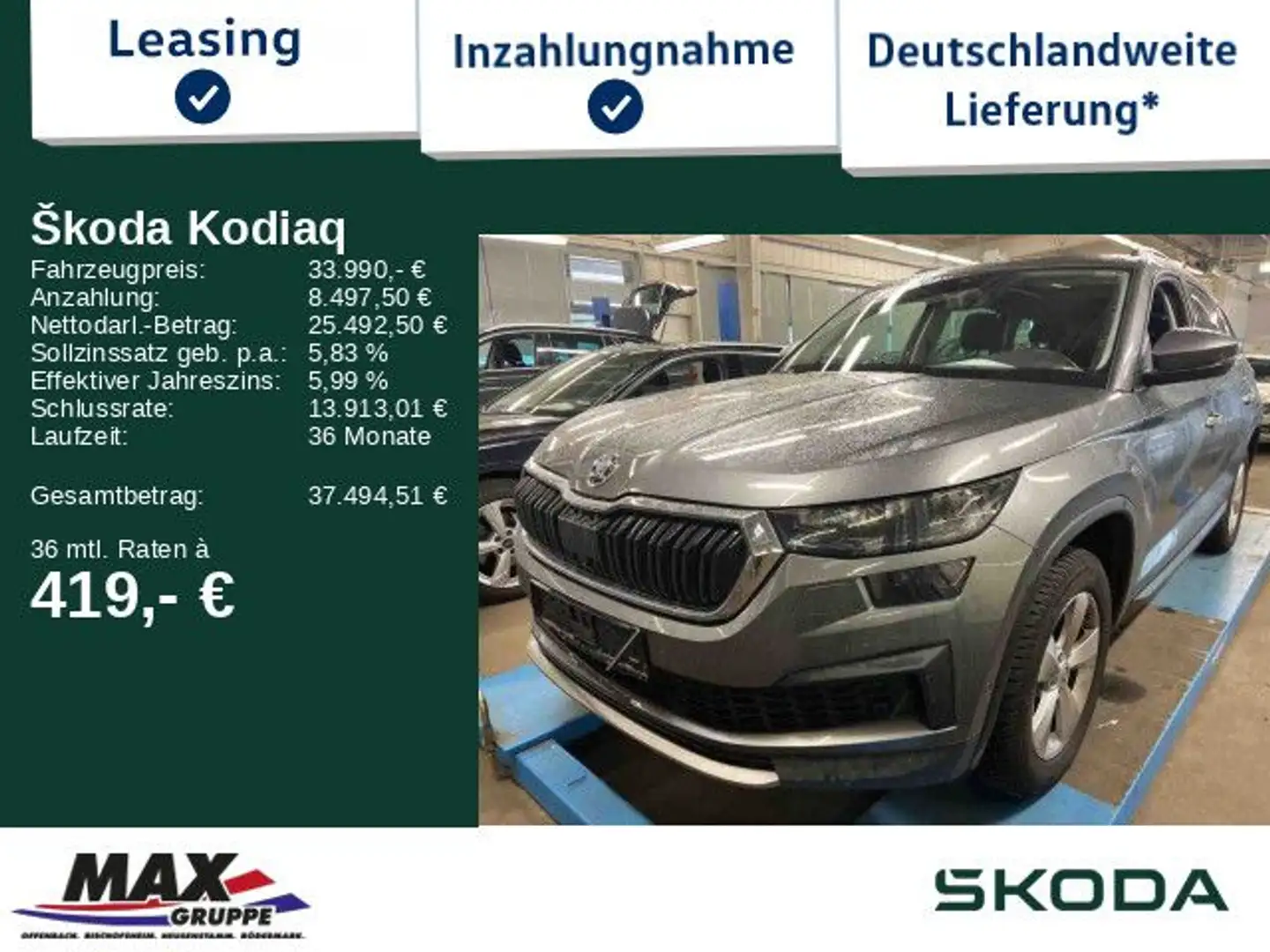 Skoda Kodiaq 2.0TDI 110kW Tour 360°*PANO*MATRIXLED*KEY Gris - 1