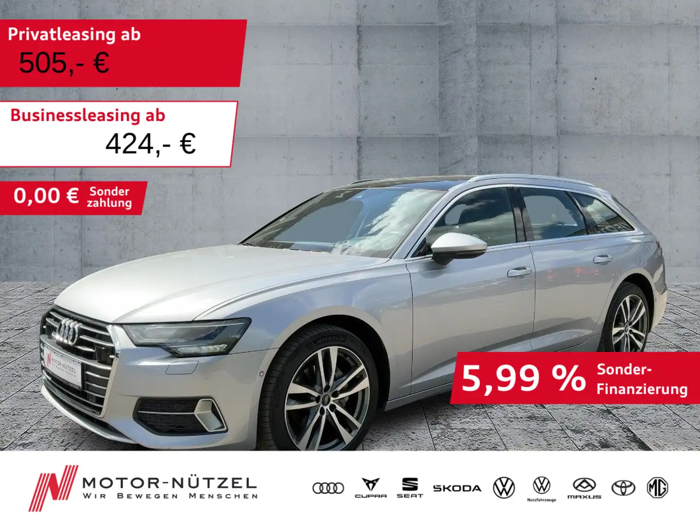 Audi A6 40 TDI S-TR SPORT 5JG+LED+NAVI+PANO+HuD Argent - 1