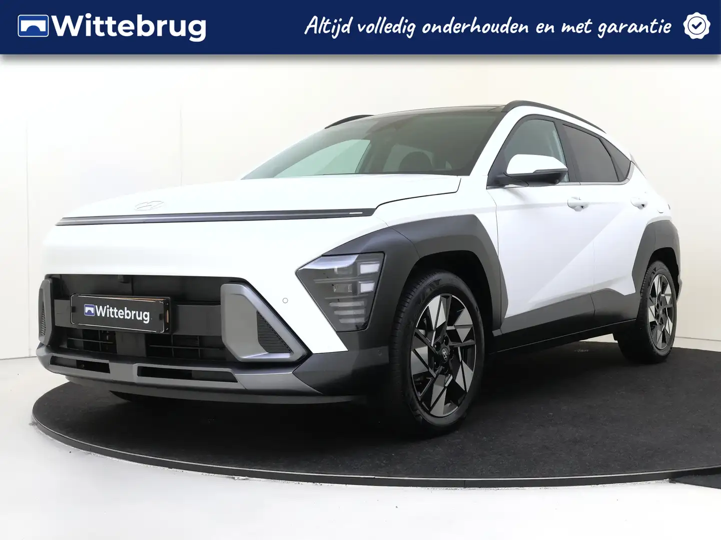 Hyundai KONA 1.6 GDI HEV Premium Sky LEDER P4 Wit - 1