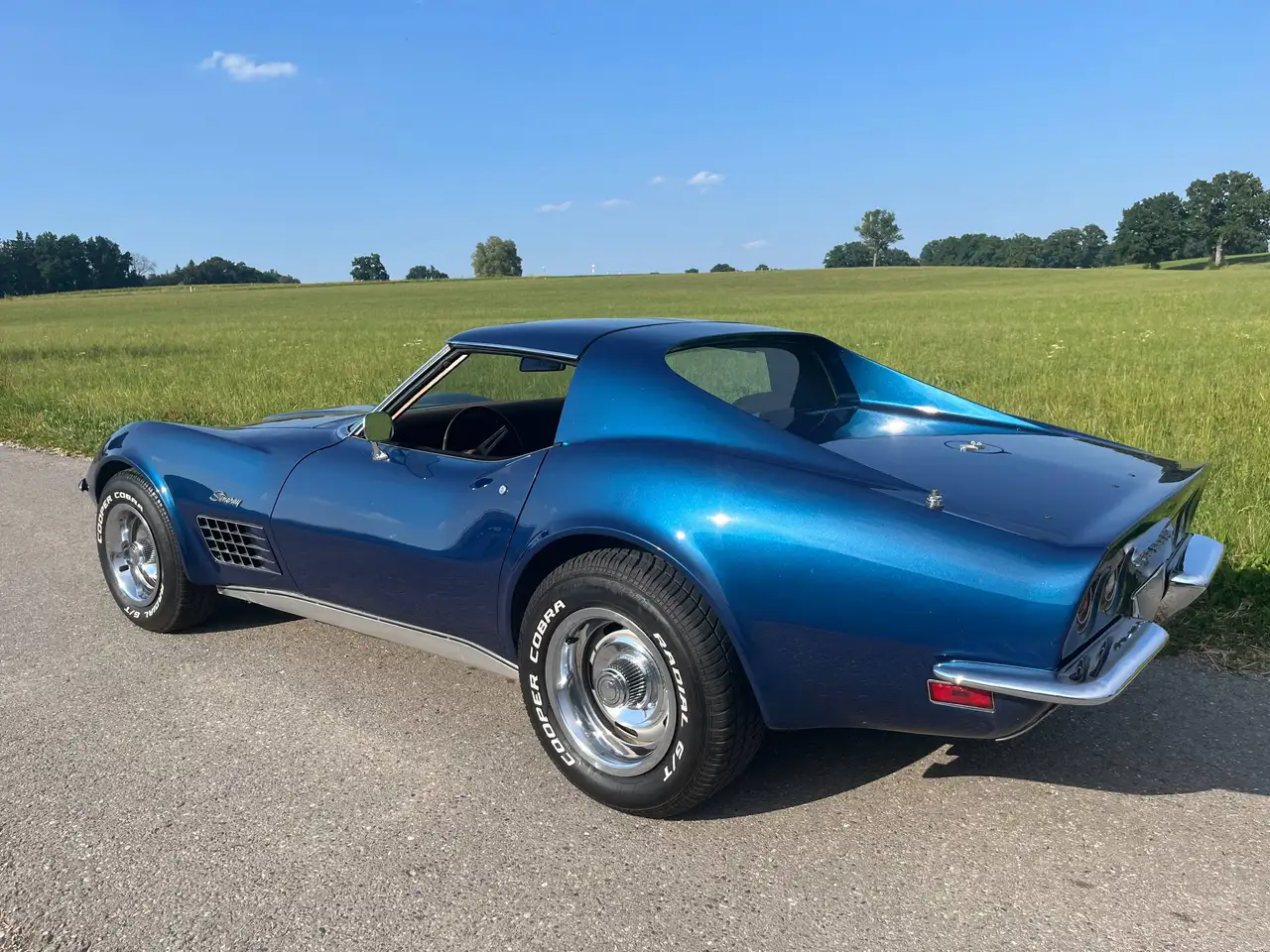 Chevrolet Corvette C3 1971 – Chrommodell | restauriert | 350 cui V8 | Bridgehampton Blue, foto 3