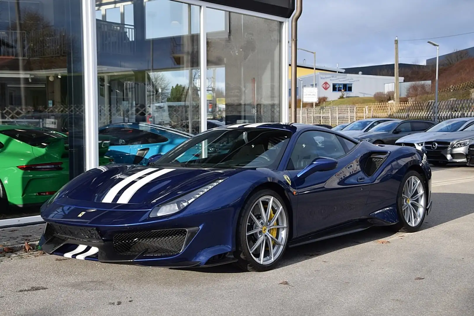Ferrari 488 GTB Pista *Voll Carbon*LIFT*Kamera*Racing Stripe* Blu/Azzurro - 2