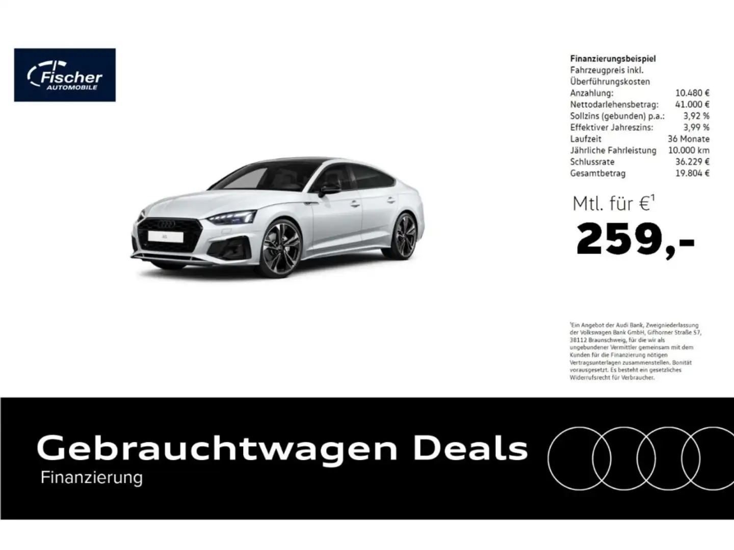 Audi A5 Sportback 40 TFSI S-Line business Weiß - 1