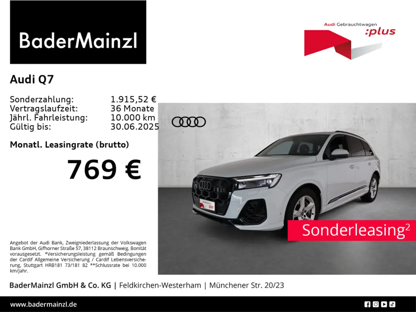 Audi Q7 55 TFSIe quattro Luft HUD Matrix 360° Leder Weiß - 1