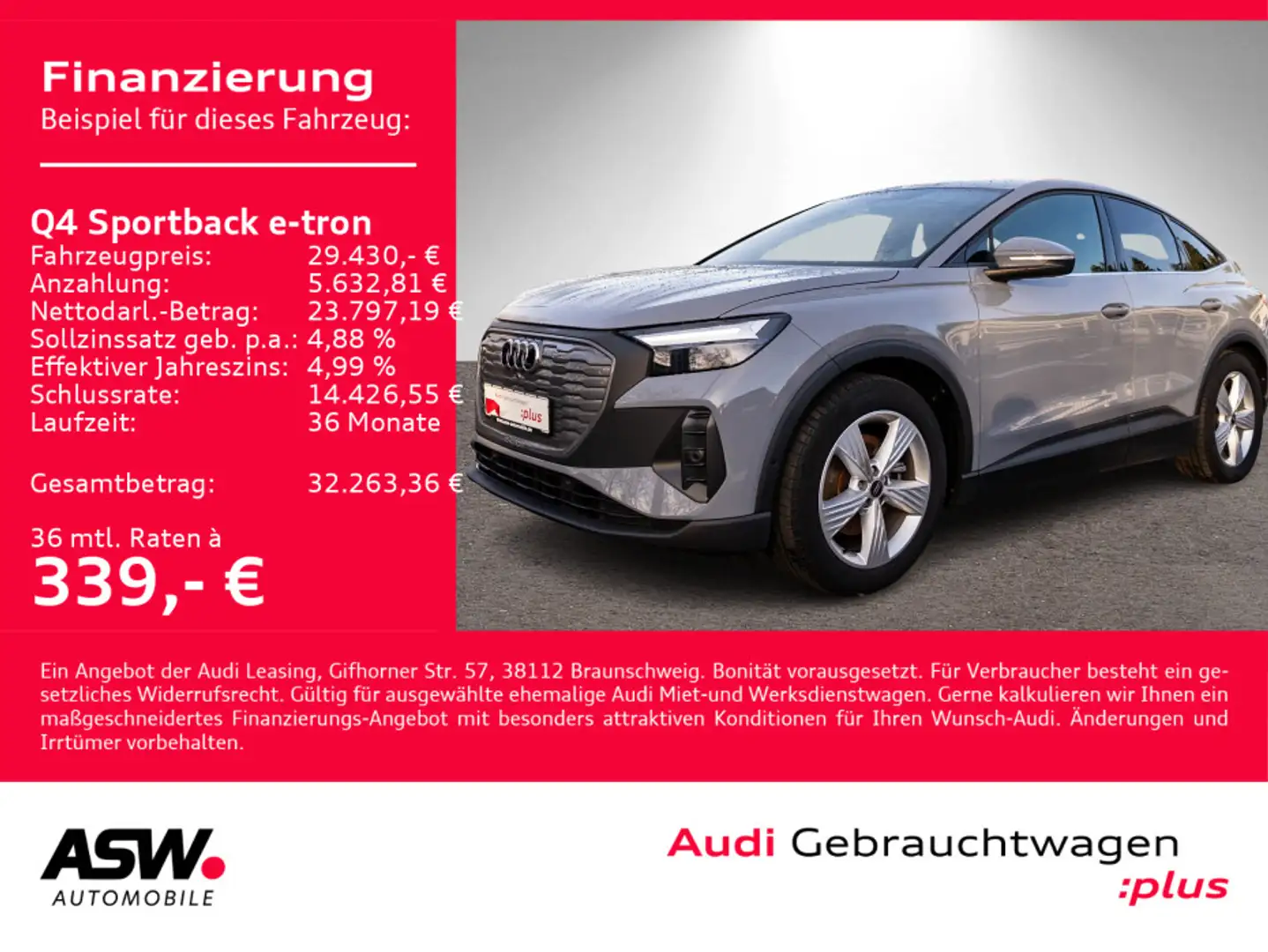 Audi Q4 e-tron Q4 Sportback S line 35 e-tron NAVI LED ACC PANO Grau - 1