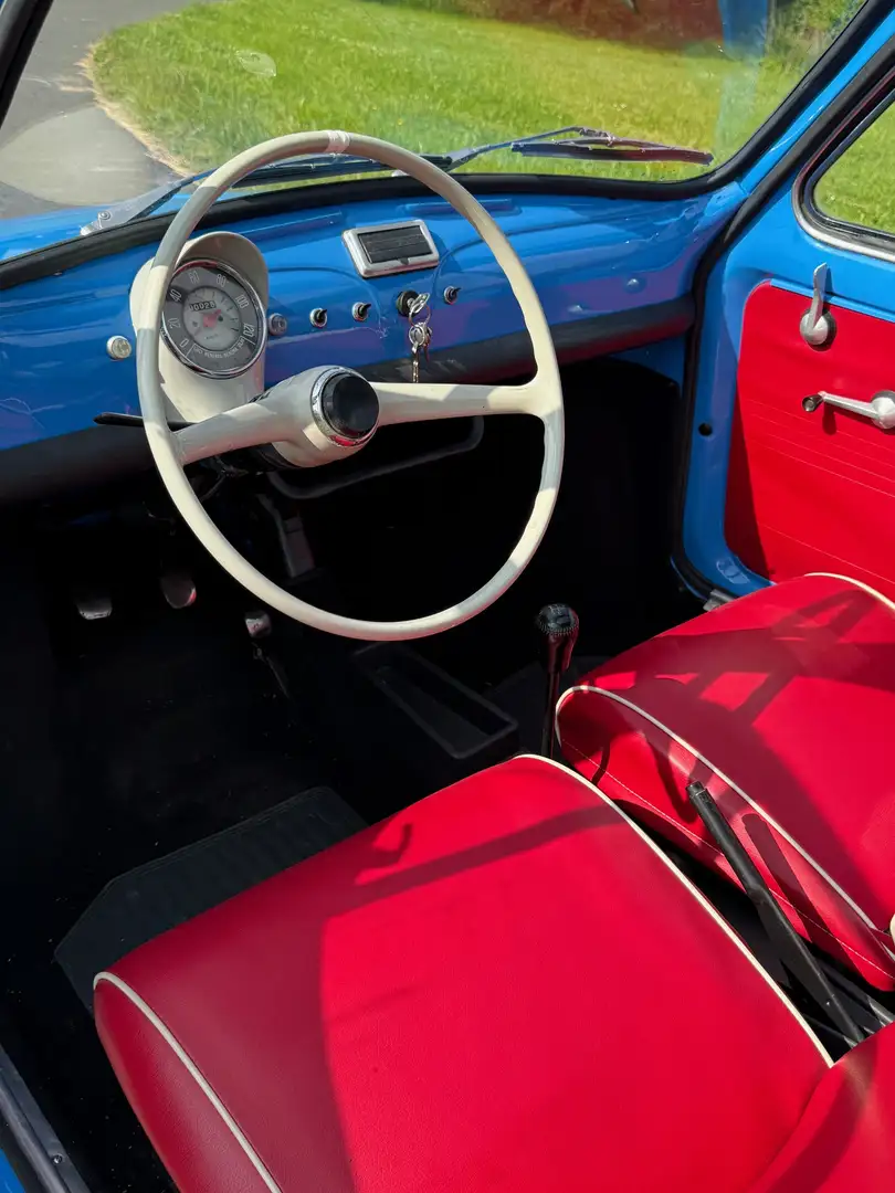 Fiat 500 F RUNDTACHO 1968 SYNC GETRIEBE TÜV & H NEU Blauw - 2