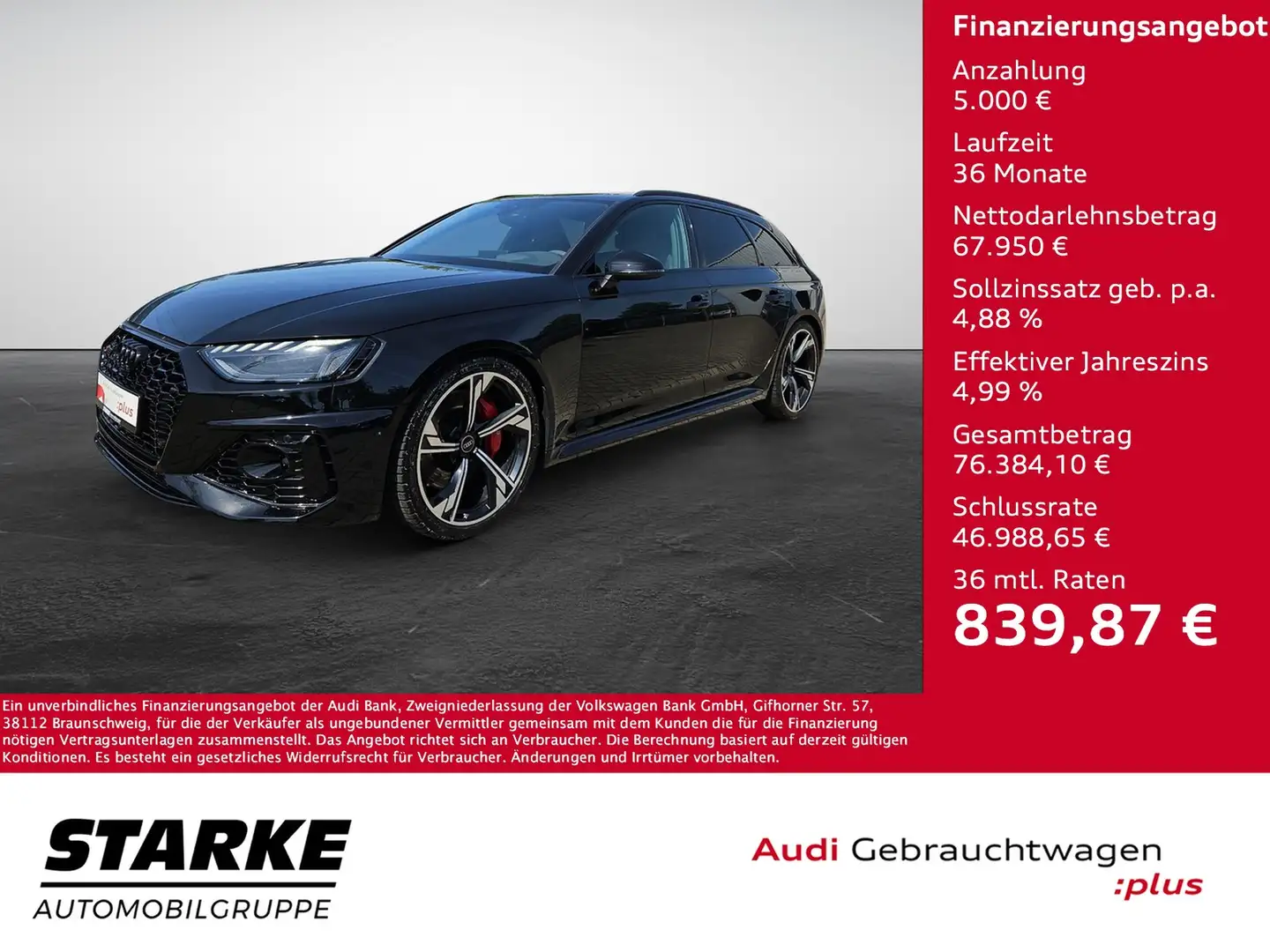 Audi RS4 Avant 2.9 TFSI quattro NaviPlus Matrix ASI Head... Schwarz - 1