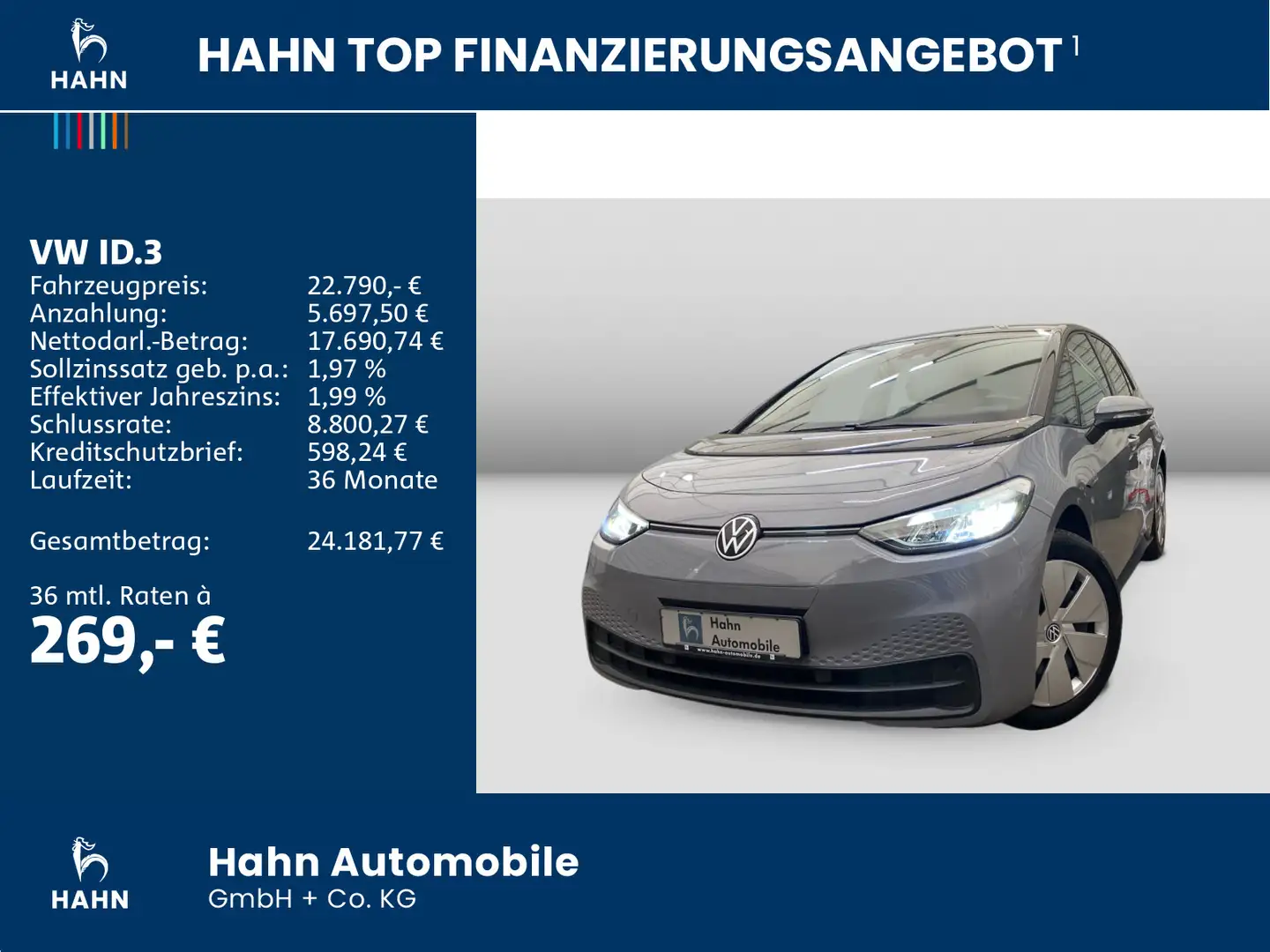 Volkswagen ID.3 Pure Performance App-C Cam LED Navi Sitzhei Grau - 2