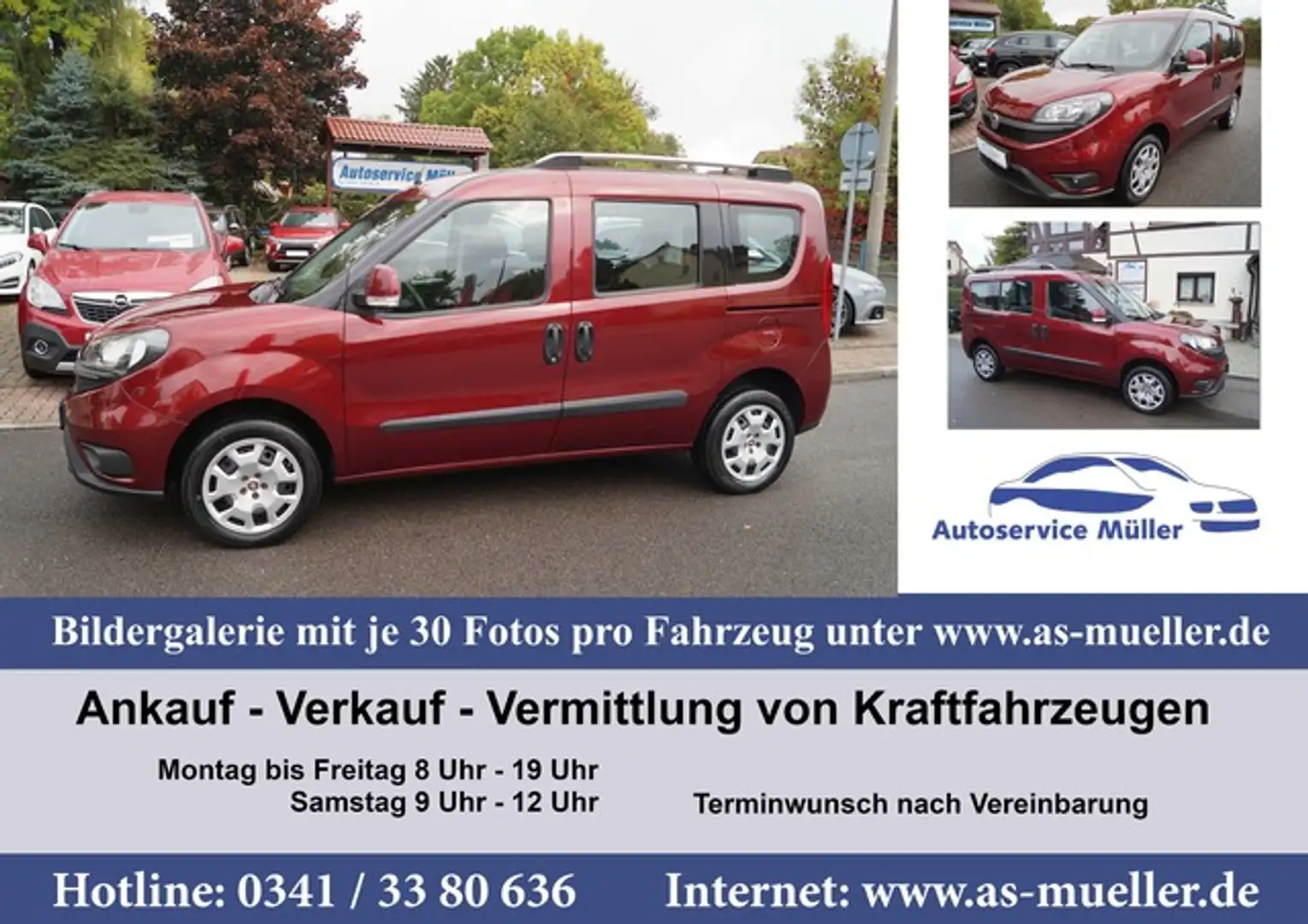 Fiat Doblo Klima-Anhängk.-ZR neu-37220 km uvm Mauve - 1