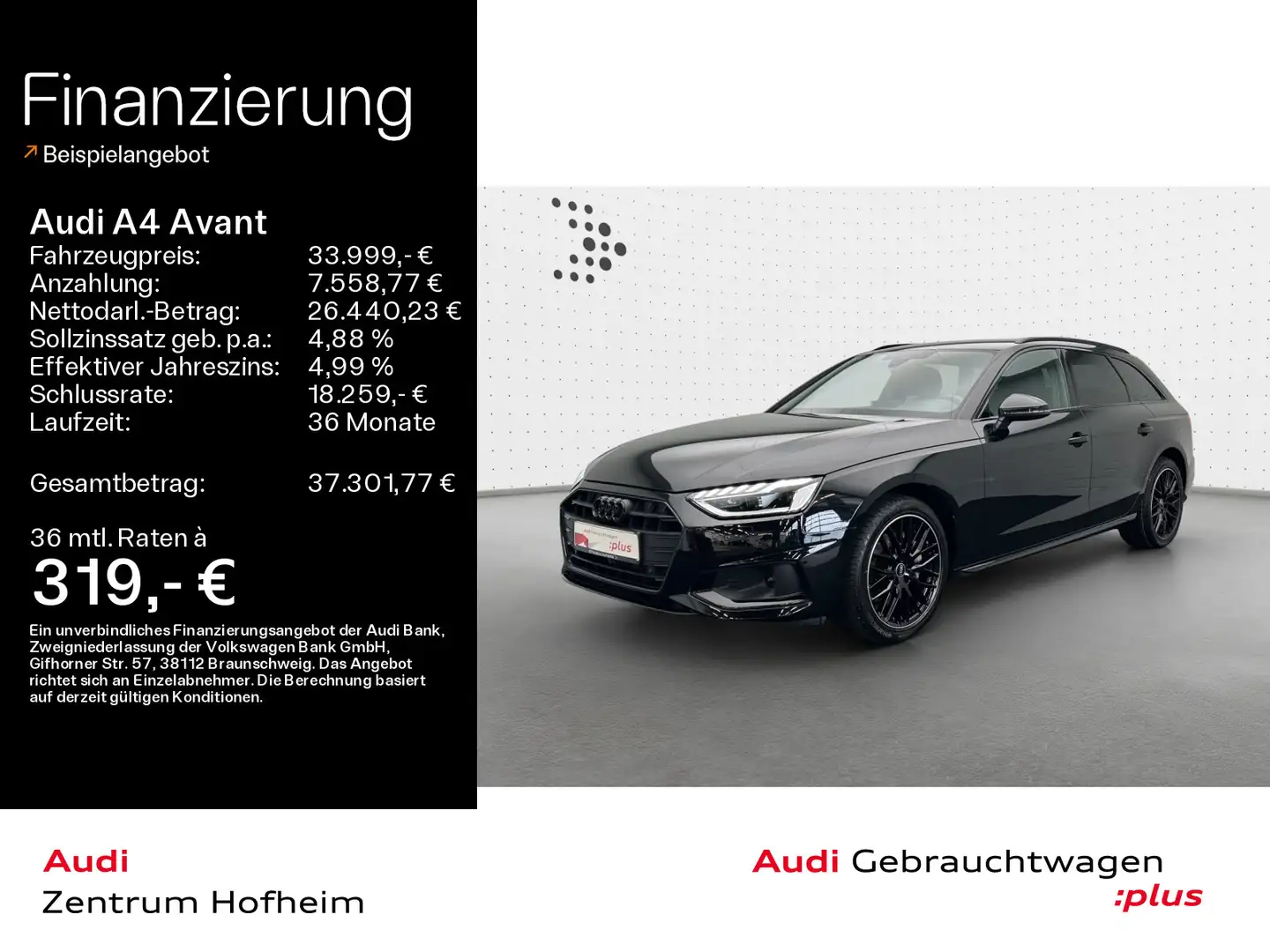 Audi A4 40 TDI S line S tro *HUD*Matrix*Virtual Noir - 1