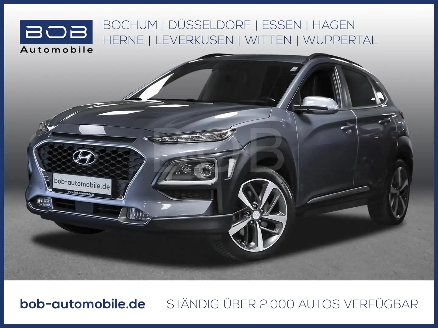 Hyundai KONA 1.6 T-GDI Style 4WD 1.HD NAVI AHK CARPLAY Gris - 1