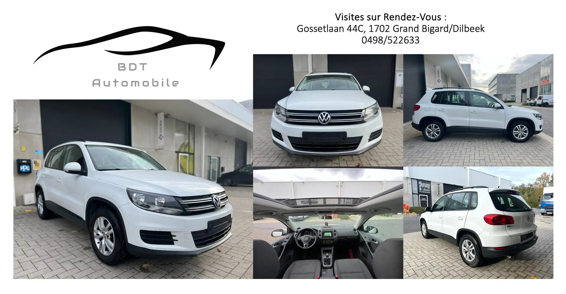 Volkswagen Tiguan 1.4 TSI Toit Ouvrant/Pano GPS Bluethoot ParkAssist Blanc - 1