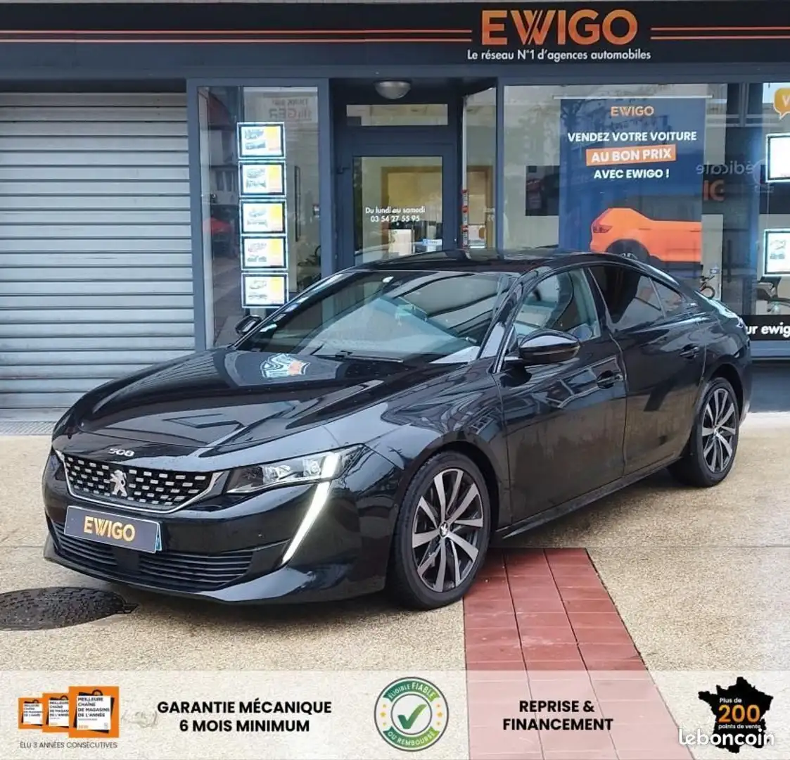 Peugeot 508 1.6 225CH HYBRID PHEV GT LINE BVA 1ER MAIN CARPLAY CONDUITE SEMI AUTONOME CHAUFFAGE... Noir - 1