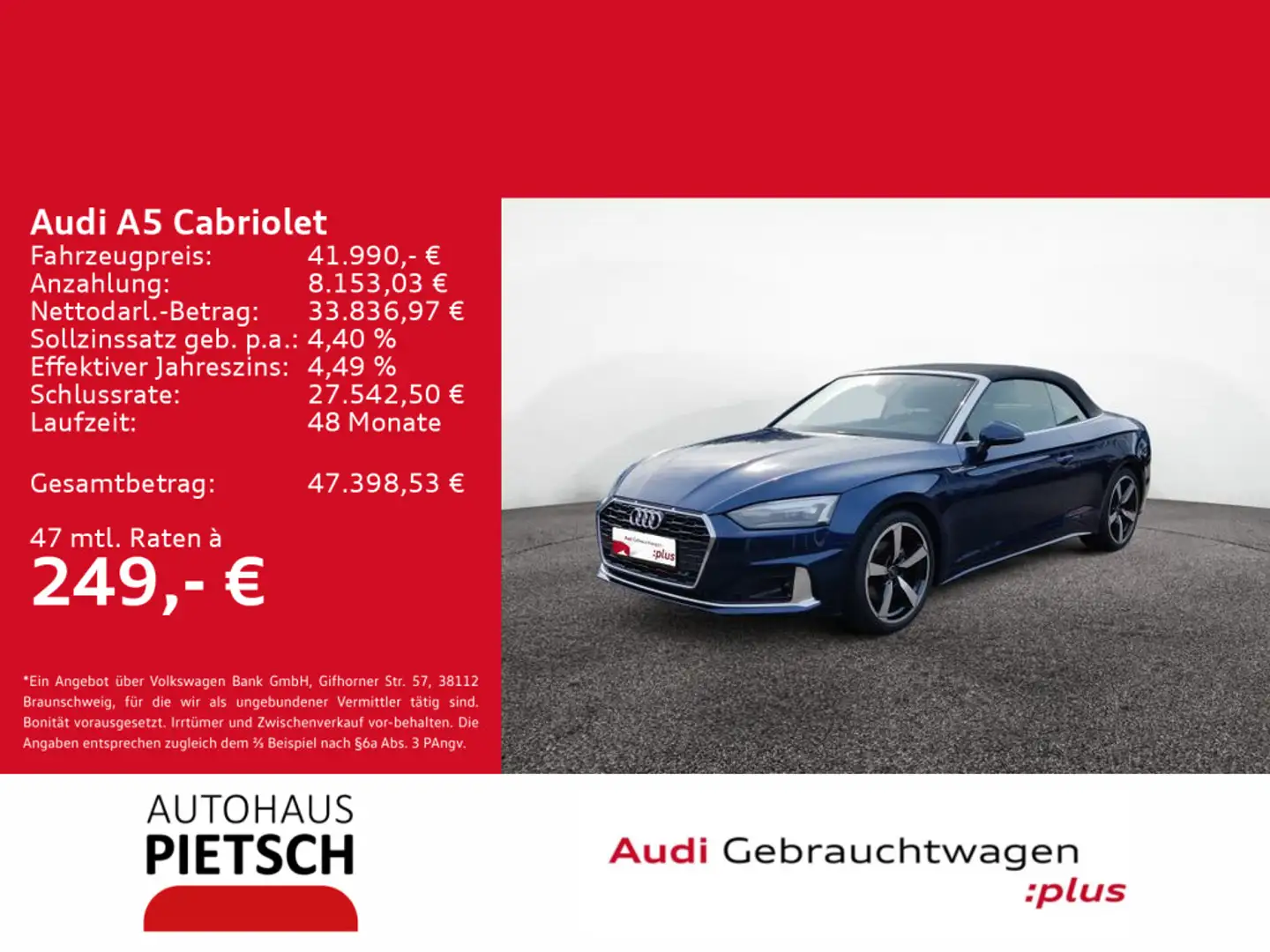 Audi A5 35 TFSI Advanced Navi AHK Keyless Blau - 1