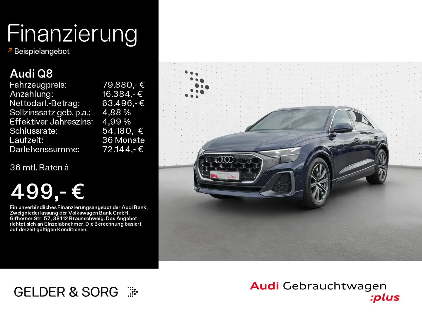Audi Q8 50 TDI qu. S line Pano*air*Sitzbelüftung*HuD Blau - 1