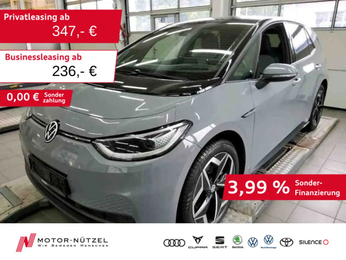 Volkswagen ID.3 150kw Pro Performance MAX IQ+NAVI+PANO+HuD Grau - 1