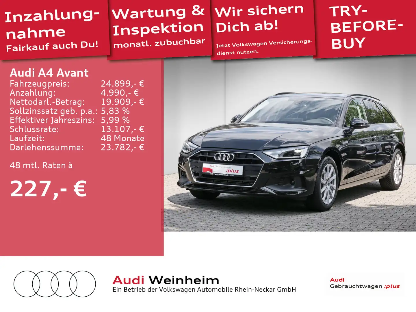 Audi A4 35 TFSI S-tronic LED Navi Klima Einpark Schwarz - 1