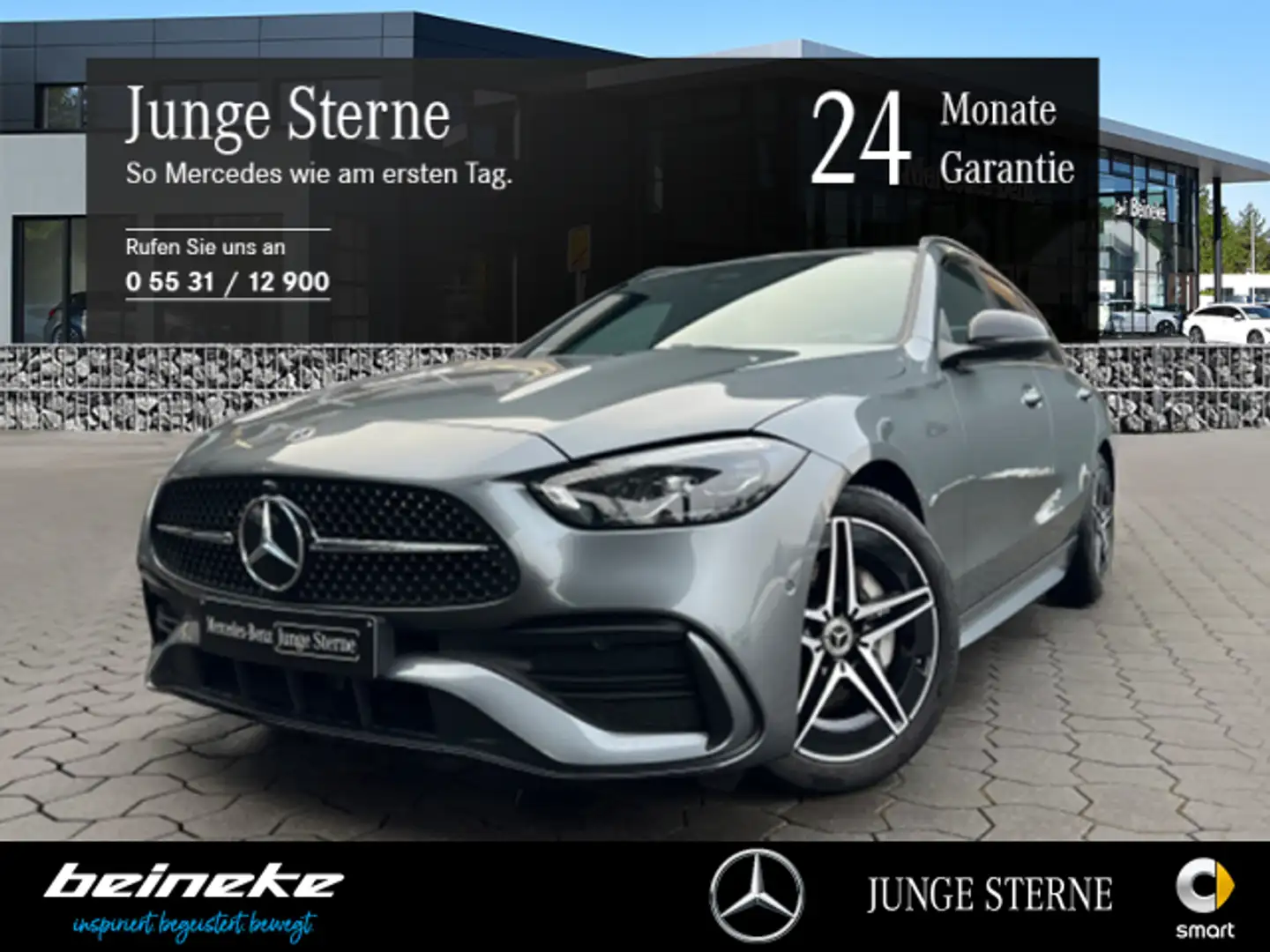 Mercedes-Benz C 220 C 220 d T AMG Night AHK LED WInter Totwinkel RFK Grau - 1
