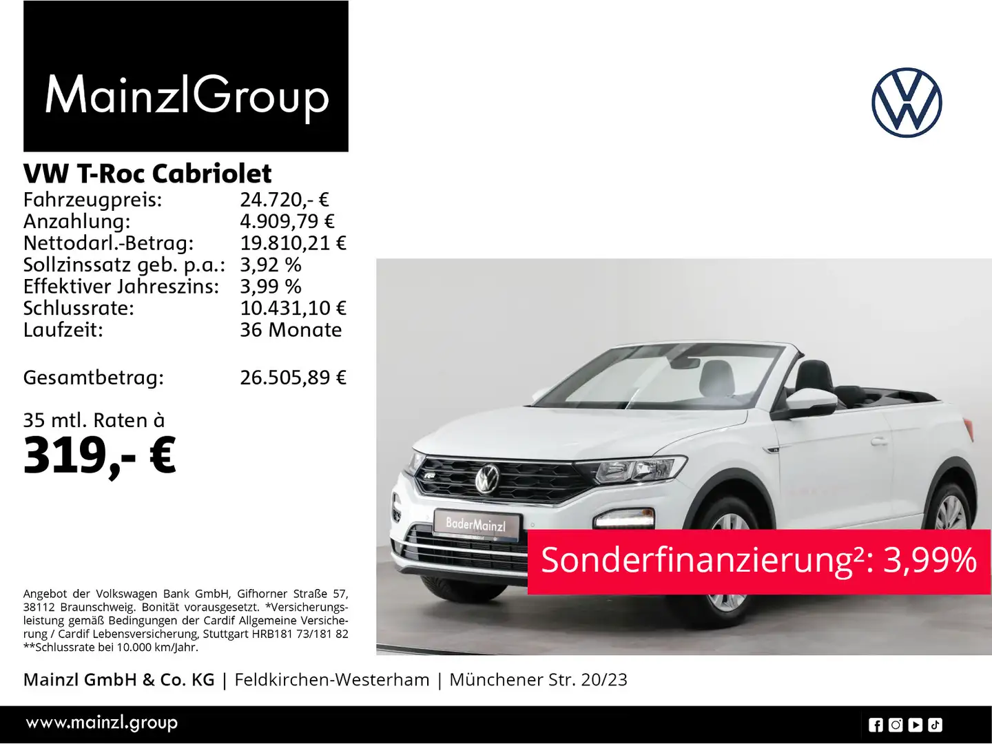 Volkswagen T-Roc 1.5 TSI R-Line 2xPDC SHZ AAC Weiß - 1