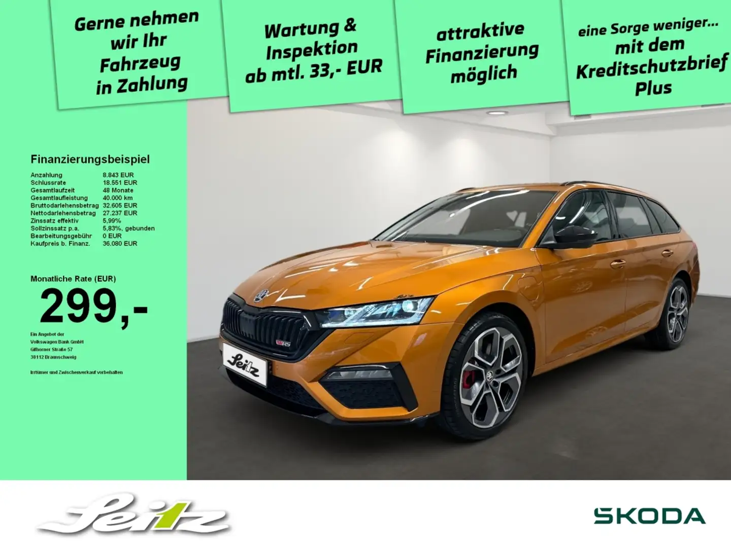Skoda Octavia Combi 1.4 TSI iV RS *NAVI*KAMERA*MATRIX* Oranje - 1