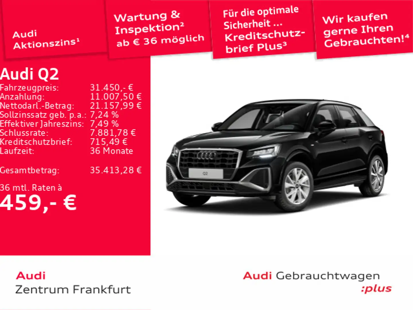 Audi Q2 35 TFSI S tronic S line LED Navi Tempomat PDC Schwarz - 1