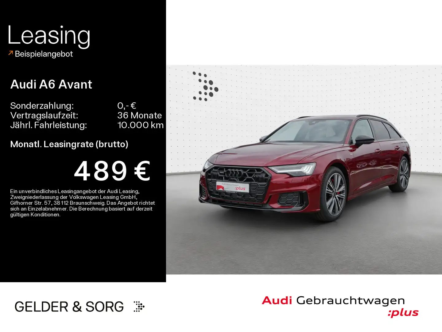 Audi A6 55 TFSIe S line Matrix*B&O*HuD*360°* Rouge - 1