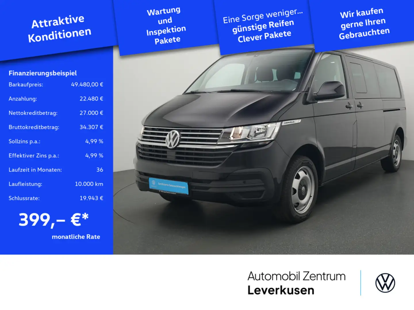 Volkswagen T6.1 Caravelle lang DSG 2X SCHIEBETÜR NAVI PDC Negro - 1