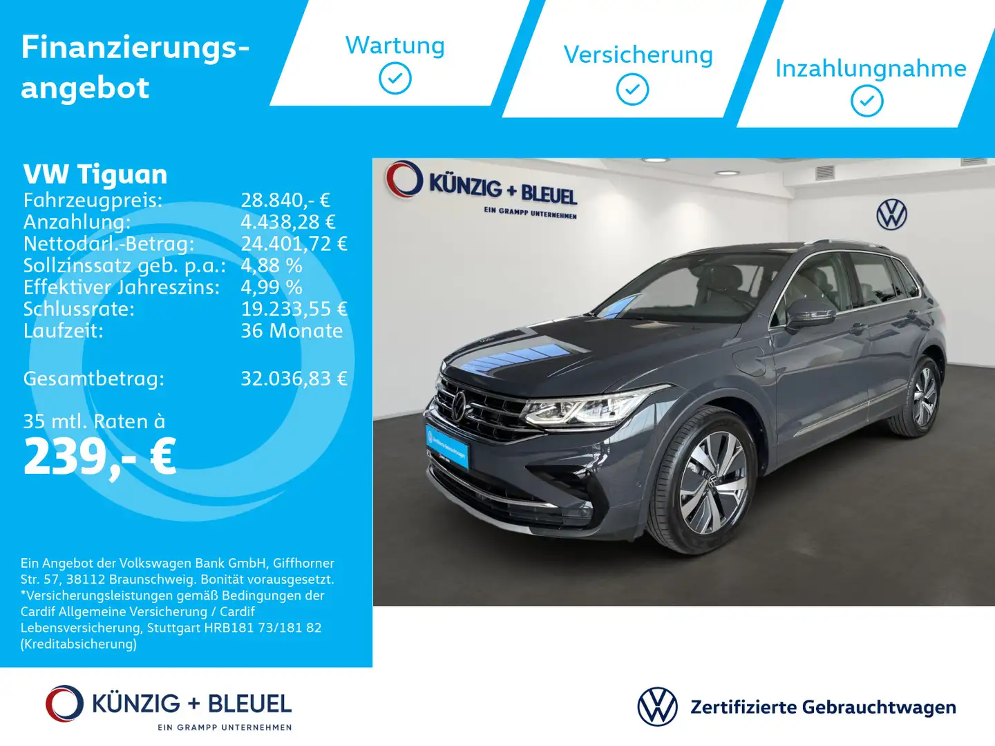 Volkswagen Tiguan Elegance 1,4 TSI e Hybr.*DSG*Nav*Leder*AH Gris - 1