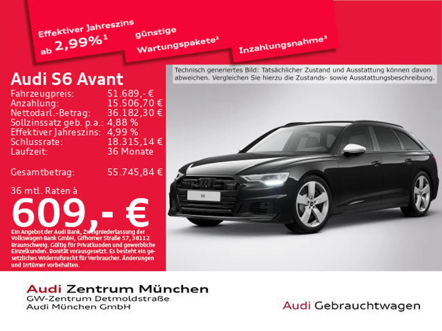 Audi S6 TDI tiptr. Virtual+/Navi+/Privacy Schwarz - 1
