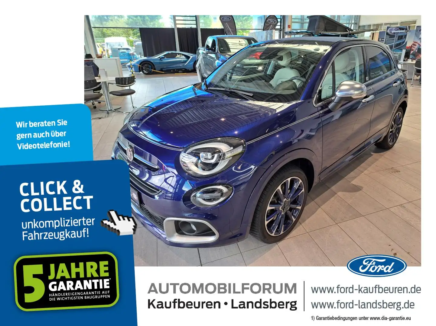 Fiat 500X 1.3 GSE Yacht Club Capri LED+Navi+2xKlima Albastru - 1