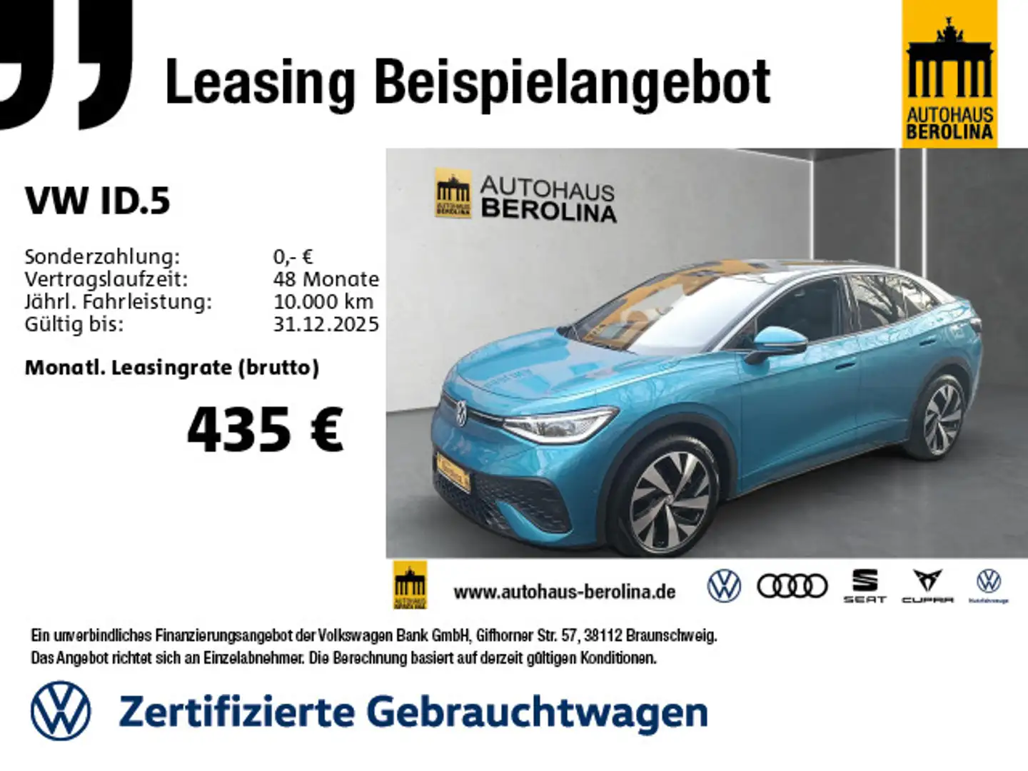 Volkswagen ID.5 Pro *IQ-MATRIX*PANO*AR-HuD*WärmeP*AHK*360°* Blau - 1