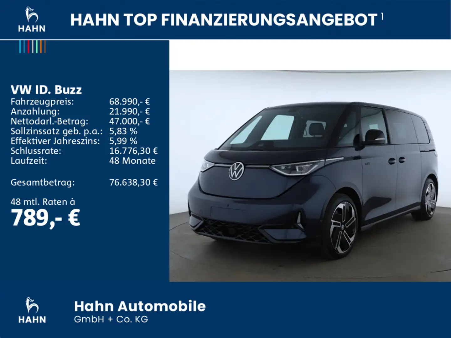 Volkswagen ID. Buzz ID.Buzz GTX 4Mot KR LED ACC Navi Cam Sitzh Blau - 2