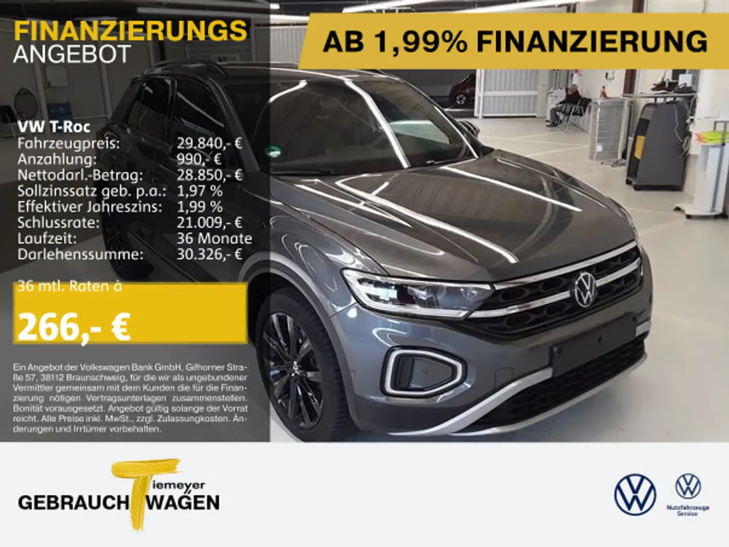 Volkswagen T-Roc 2.0 TDI DSG BLACK STYLE LM18 AHK KAMERA Grau - 1