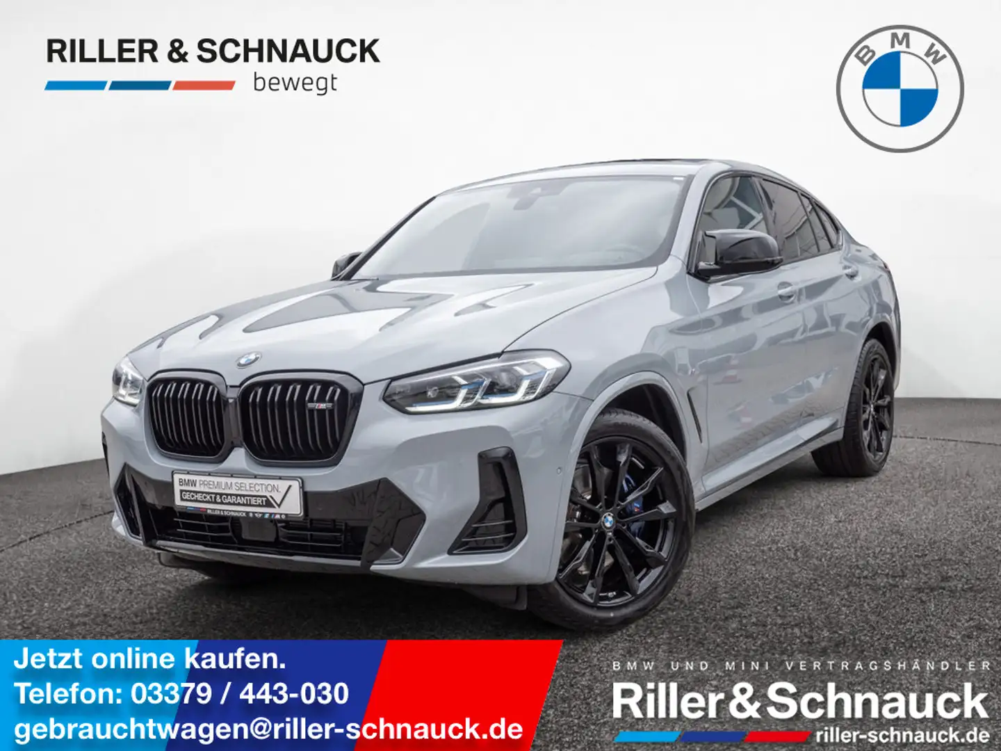 BMW X4 M 40i LEDER BRAUN AHK ACC HUD PANO LASER Grau - 1