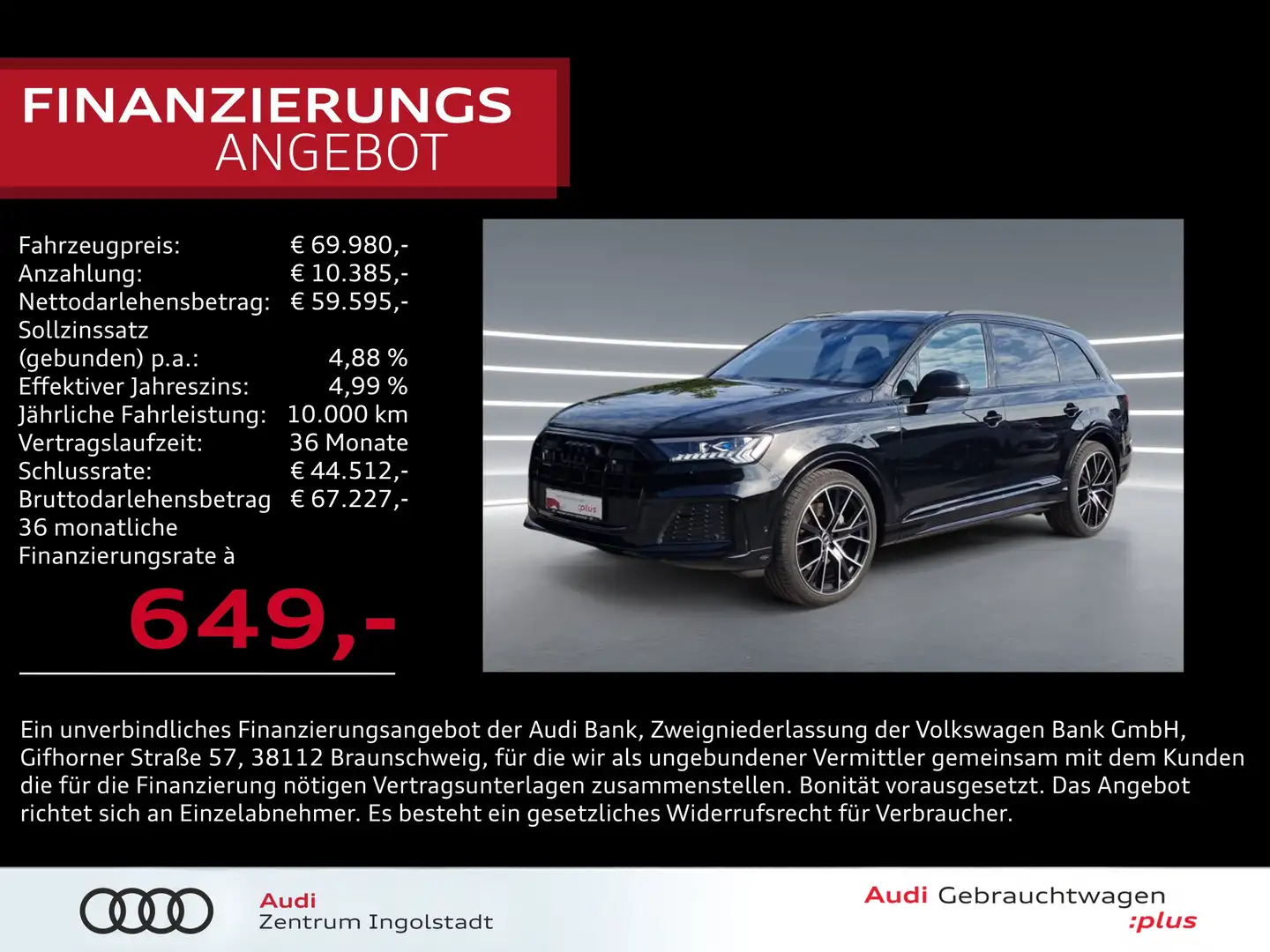 Audi Q7 50 TDI qu S line LASER Pano S-Sitz 22" STHZG Negru - 1