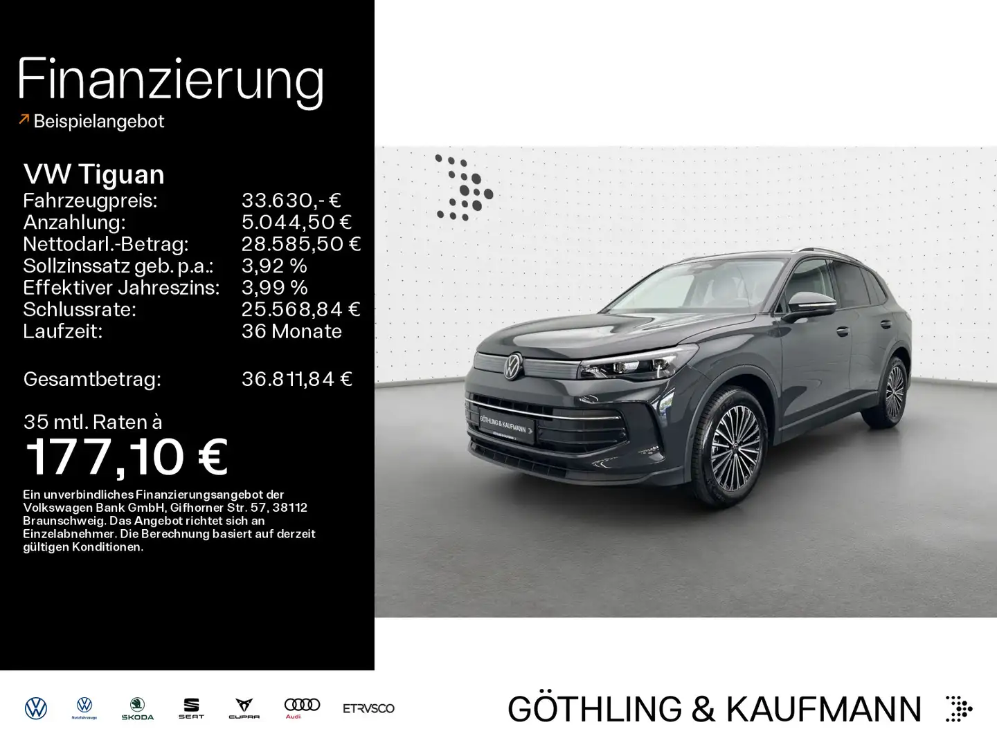 Volkswagen Tiguan 1.5 eTSI DSG LIFE*LED*AHK*KAMERA*PDC*SHZ* Grau - 1