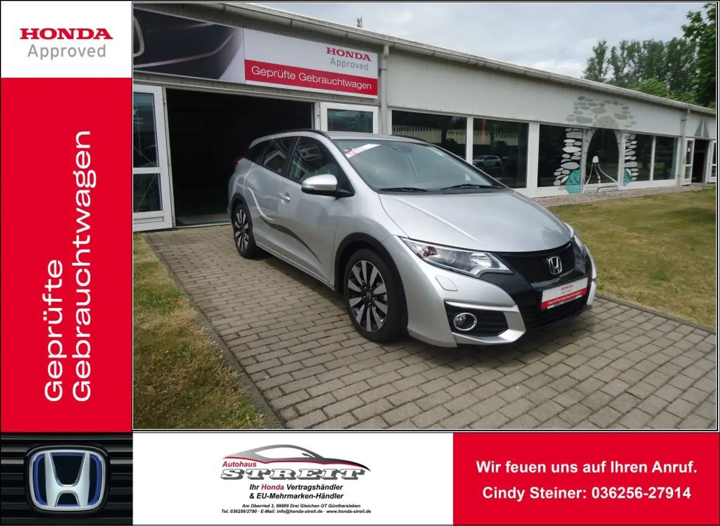 Honda Civic Tourer 1.8 i-VTEC Elegance*AHK*wenig Kilometer... Argent - 1