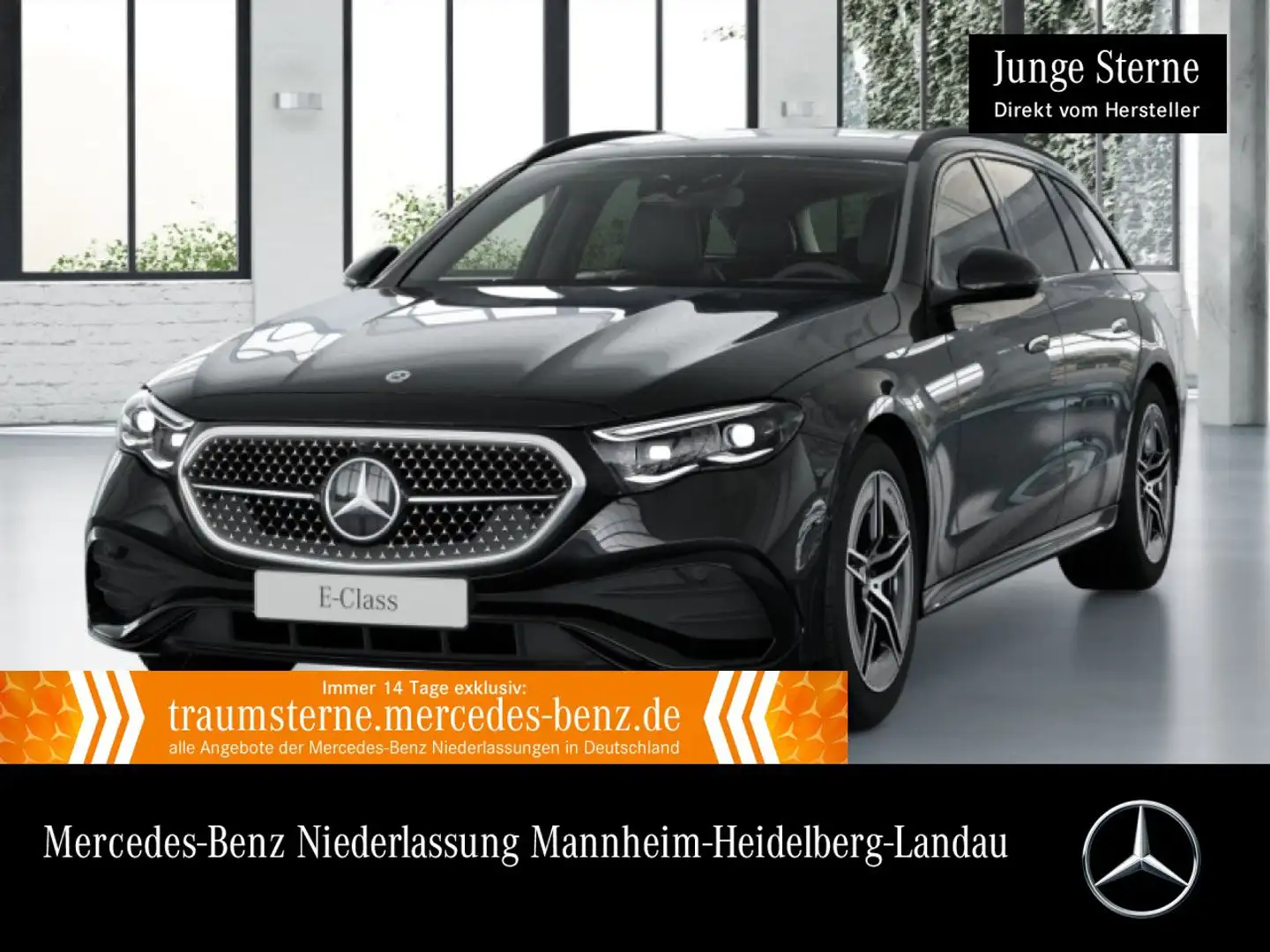 Mercedes-Benz E 220 d T 4M AMG Fahrass 360° Burmester Distr. AHK Schwarz - 1