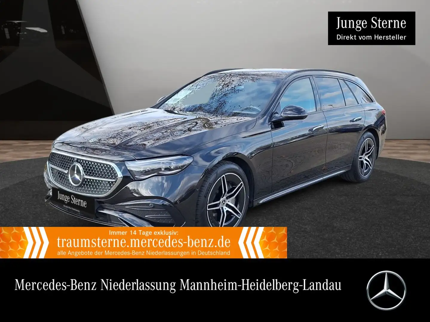 Mercedes-Benz E 220 d T 4M AMG Fahrass 360° Burmester Distr. AHK Schwarz - 1