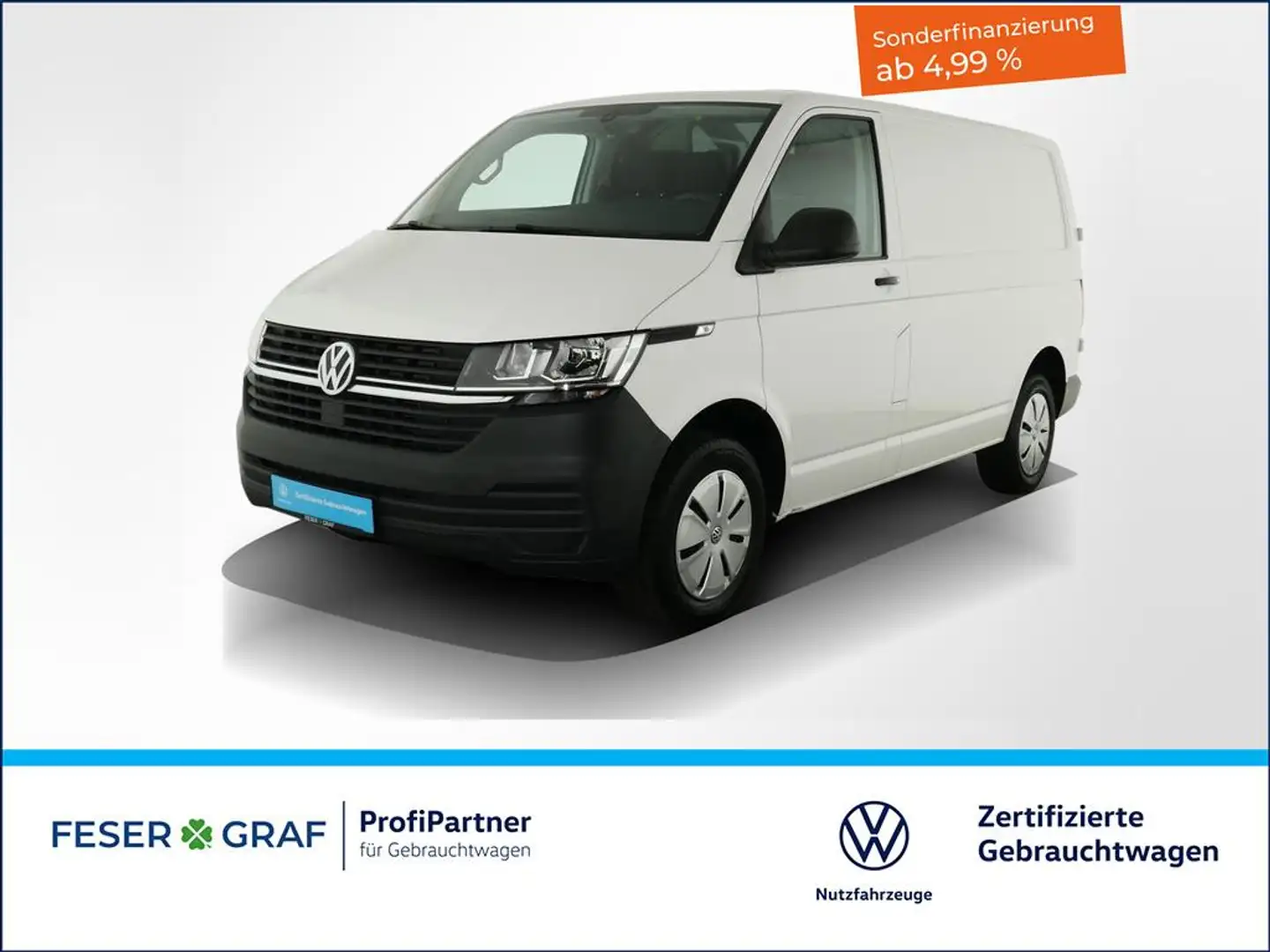 Volkswagen T6.1 Transporter 6.1 Kasten 2.0TDI PDC Klimaanlage Heckflügeltüren Weiß - 1