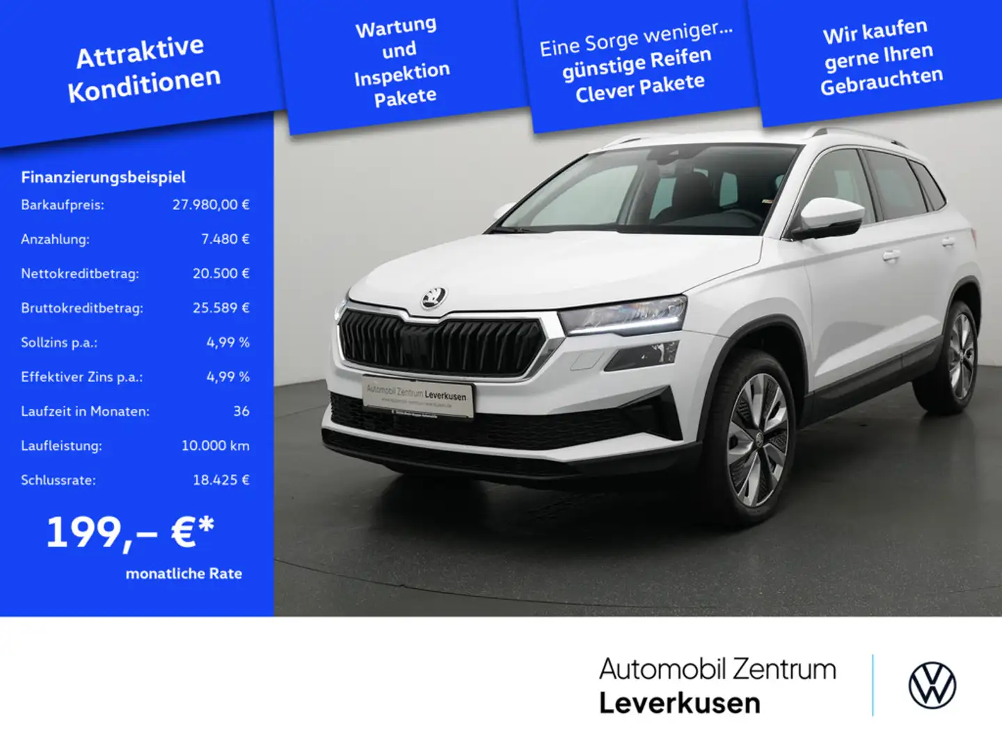 Skoda Karoq Selection DSG ACC VIRT SHZ CARPLAY LED Weiß - 1