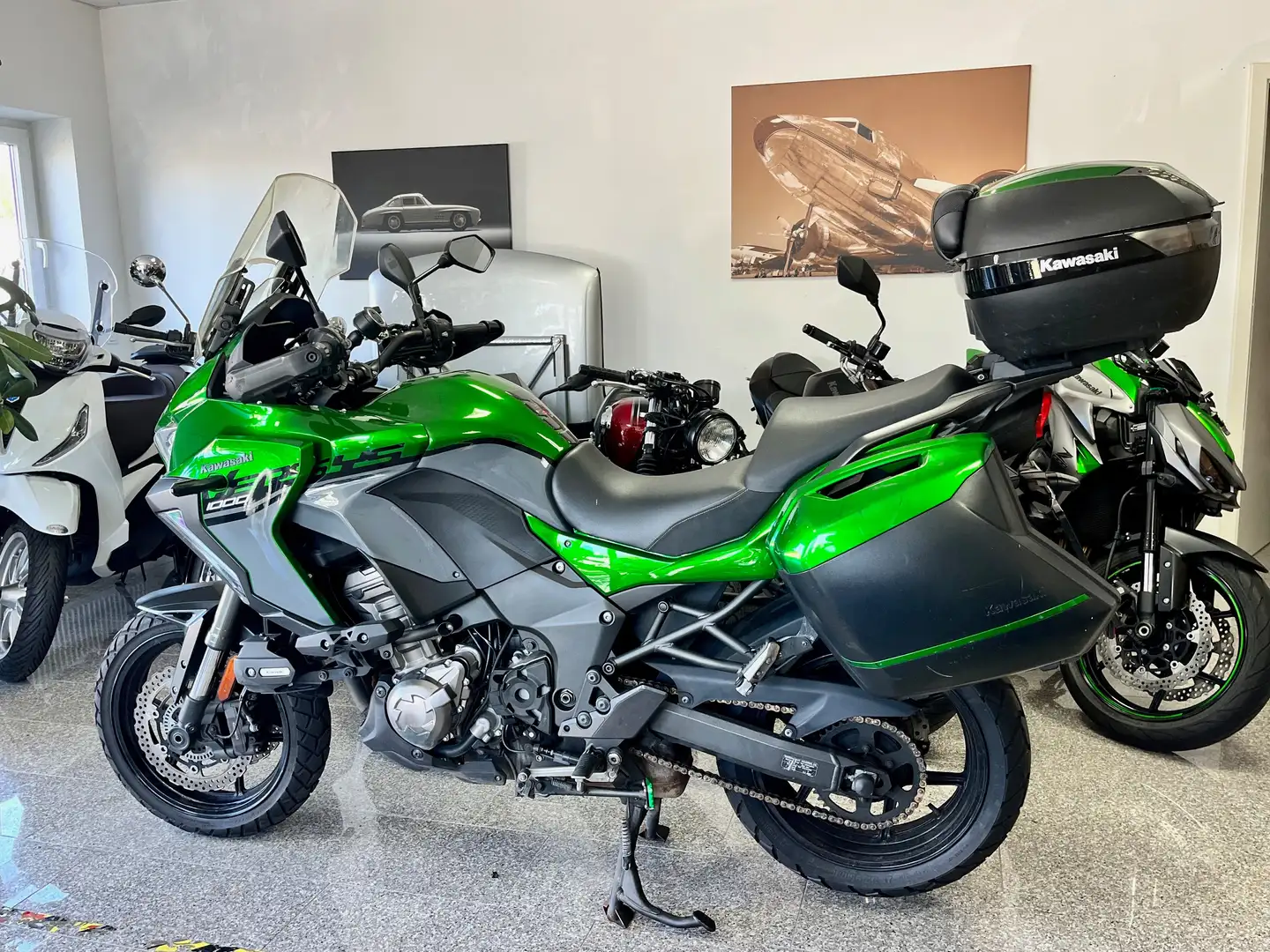 Kawasaki Versys 1000 SE-GT KECS Touring Koffer Topcase voll Grün - 1