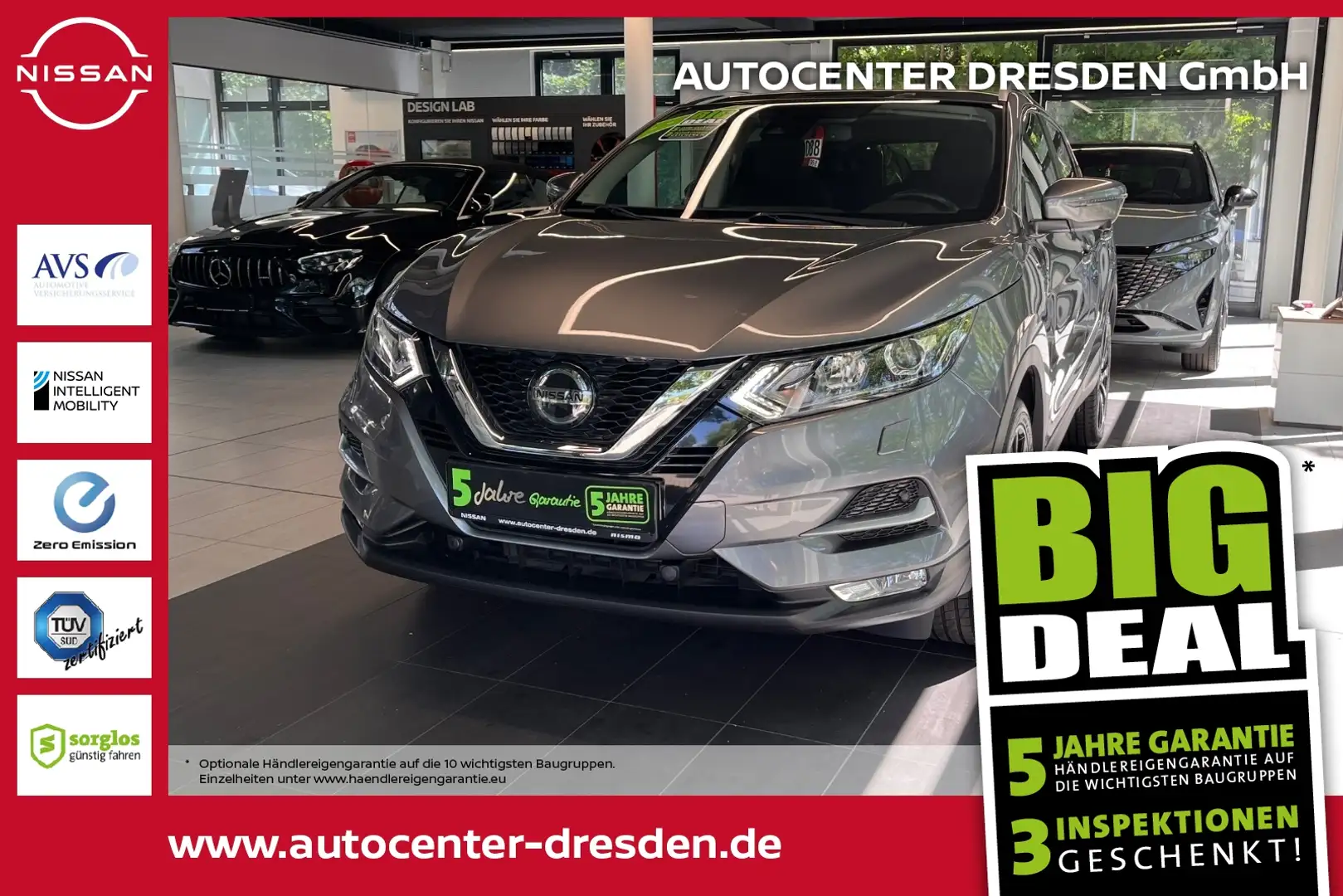 Nissan Qashqai 1.3 DIG-T N-Connecta Pano Navi Kam SR&WR Gris - 1