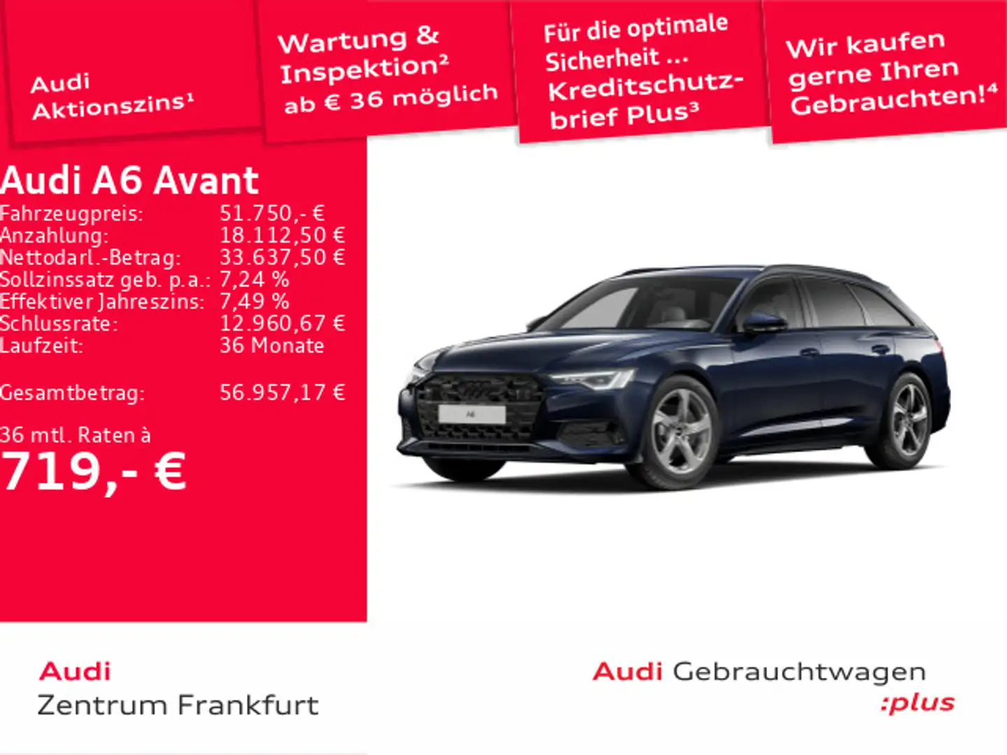 Audi A6 45 TDI quattro advanced S tronic Matrix Blau - 1