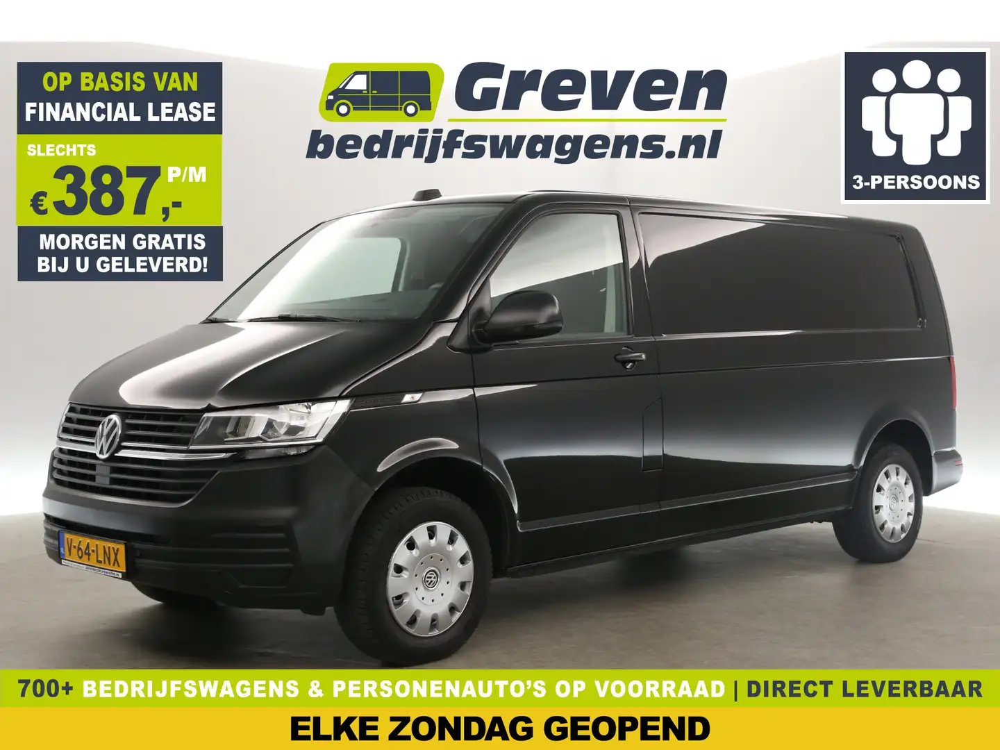 Volkswagen T6.1 Transporter 2.0 TDI L2H1 | 150PK | Automaat | Airco | Carplay Noir - 1