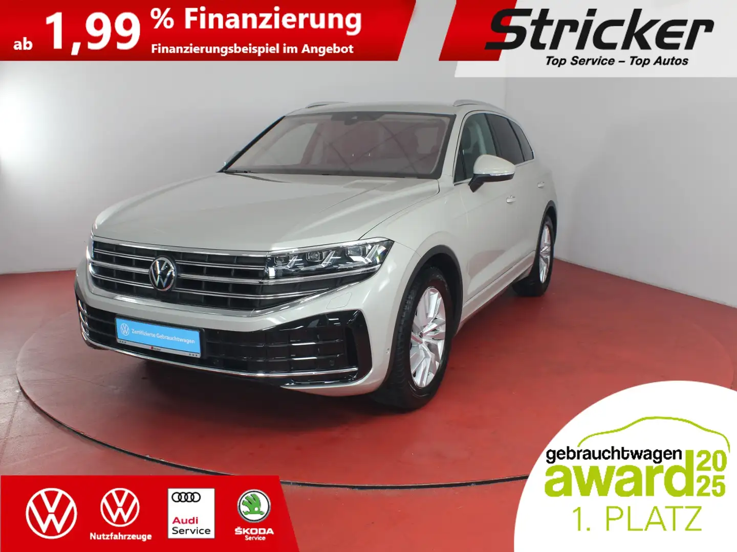 Volkswagen Touareg Elegance 3.0TDI 486,-ohne Anzahlung AHK Navi Beige - 2
