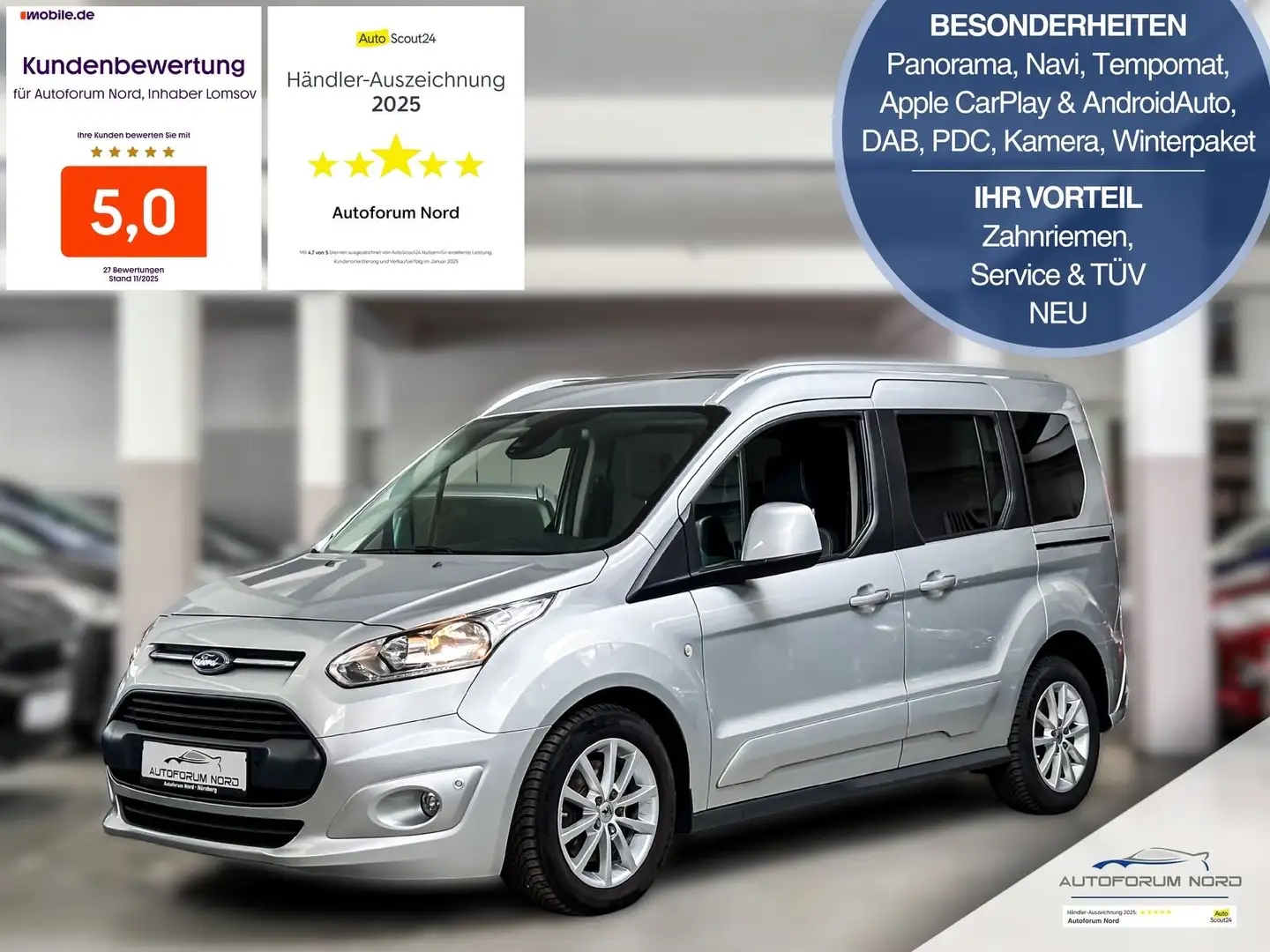 Ford Tourneo Connect Titanium *NEU ZAHNRIEMEN+SERVICE Silber - 1